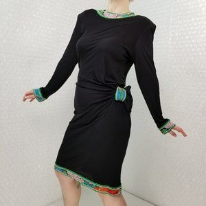 1980s Leonard Paris beaded silk dress